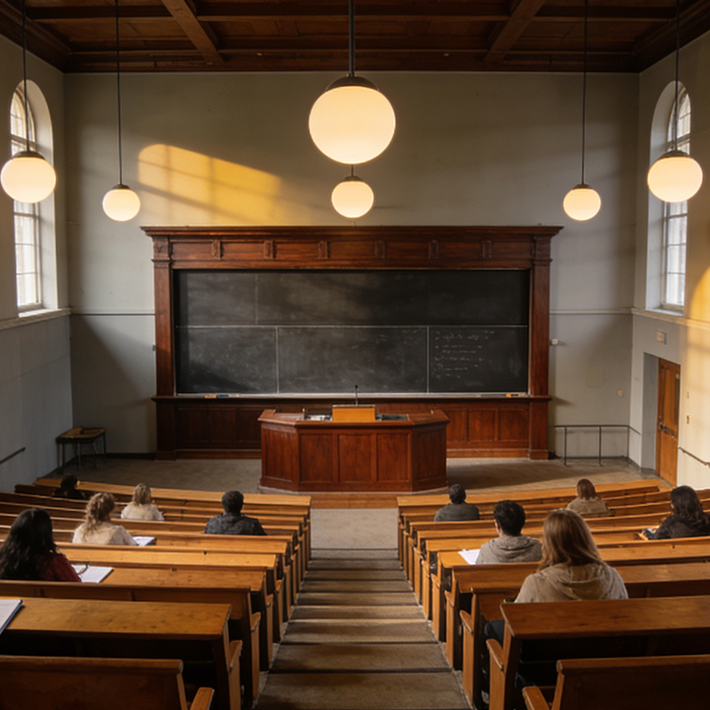 Lecture Hall Desk — close-up detail