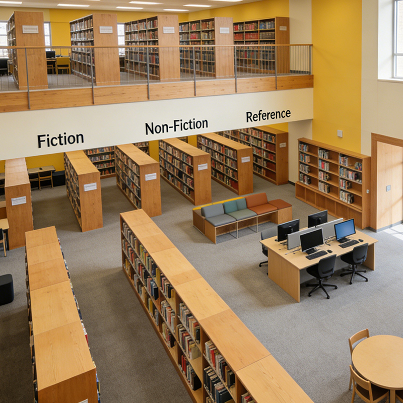 Multi-Functional Library Bookshelf — shown in context