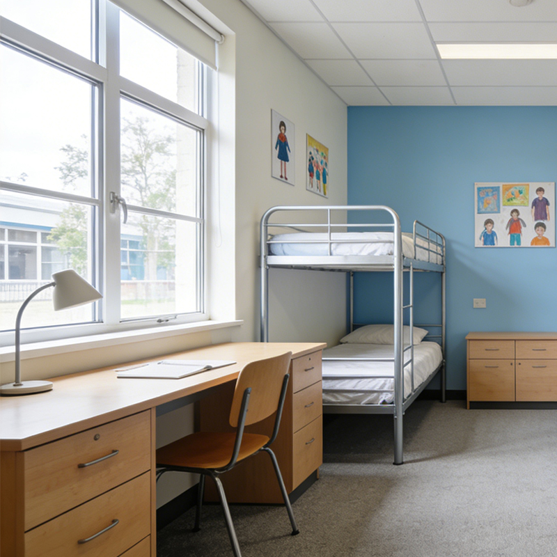 Student Dormitory Bunk Bed — shown in context