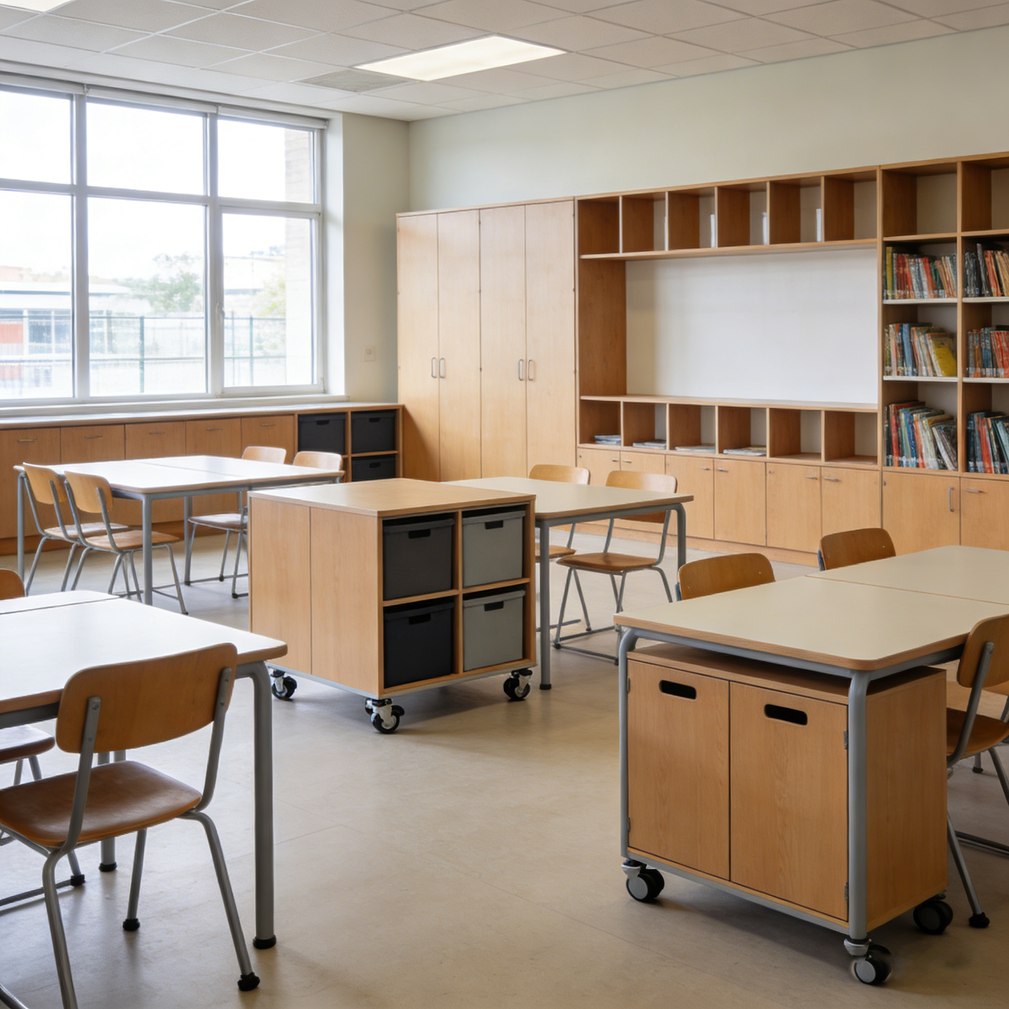 Classroom Desk & Chair Set — with dimensions