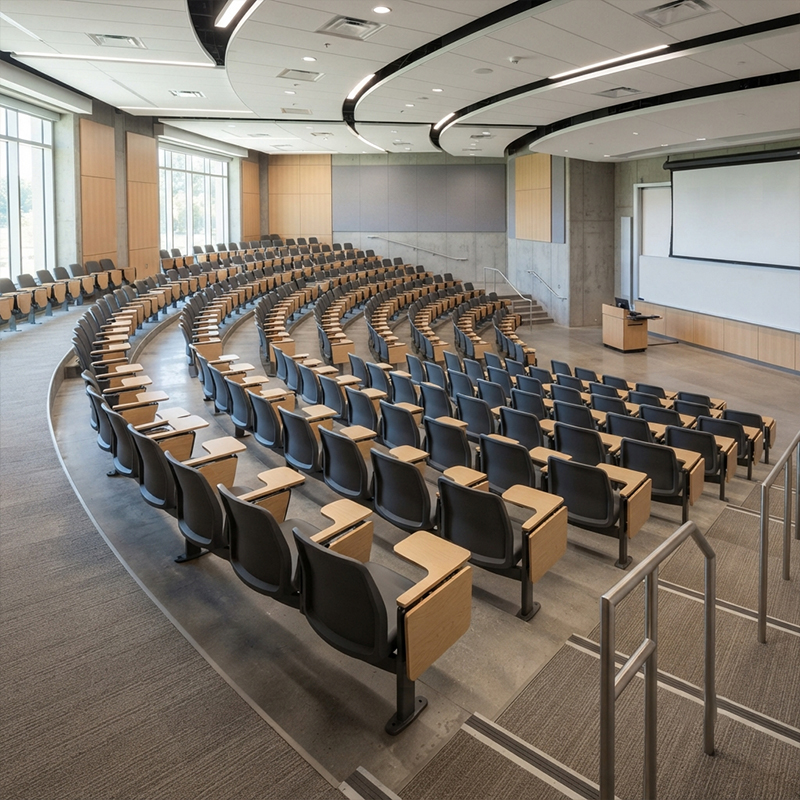 Tiered Lecture Hall Seating with Writing Tablet — shown in context