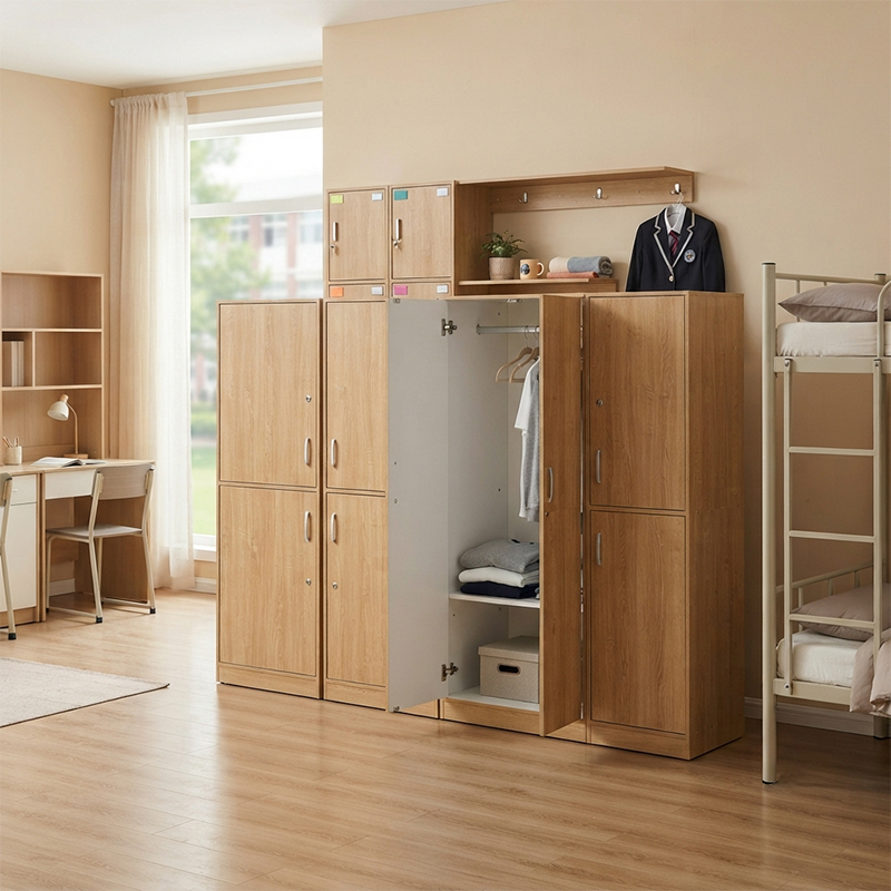 Dormitory Wardrobe Cabinet with Lock (E1) — with dimensions