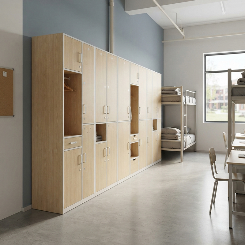 Dormitory Wardrobe Cabinet with Lock (E1) — close-up detail