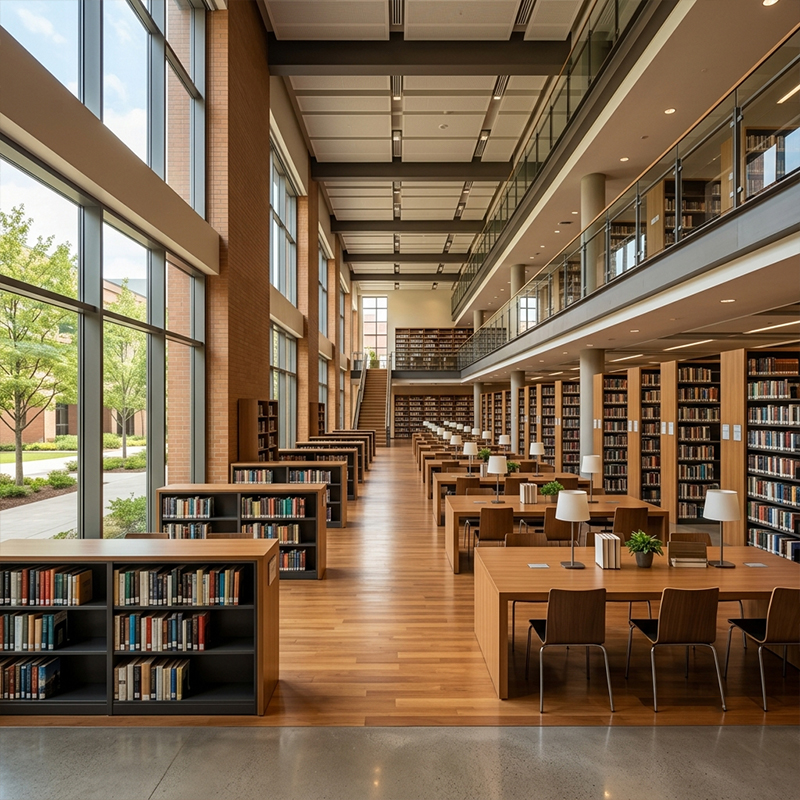 Library Group Reading Table (8 Seats) — shown in context