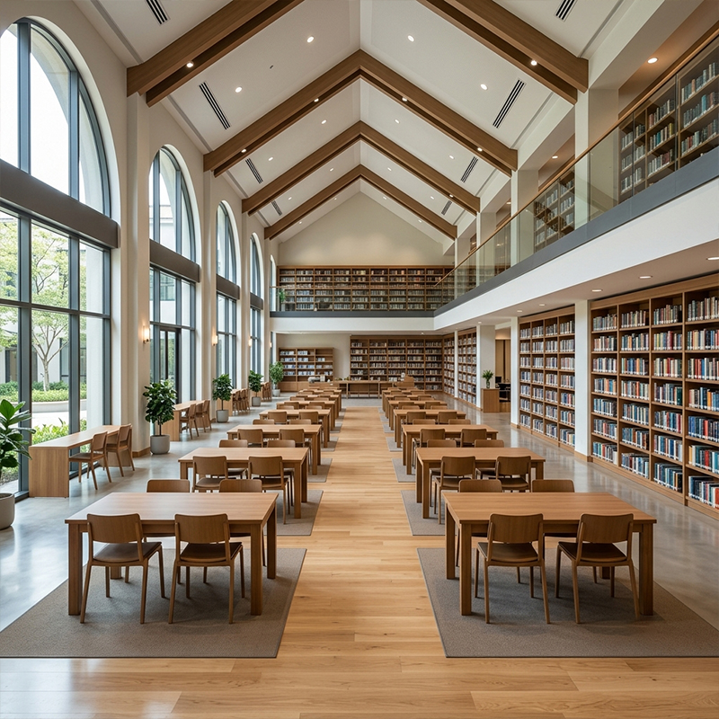 Library Group Reading Table (8 Seats) — close-up detail