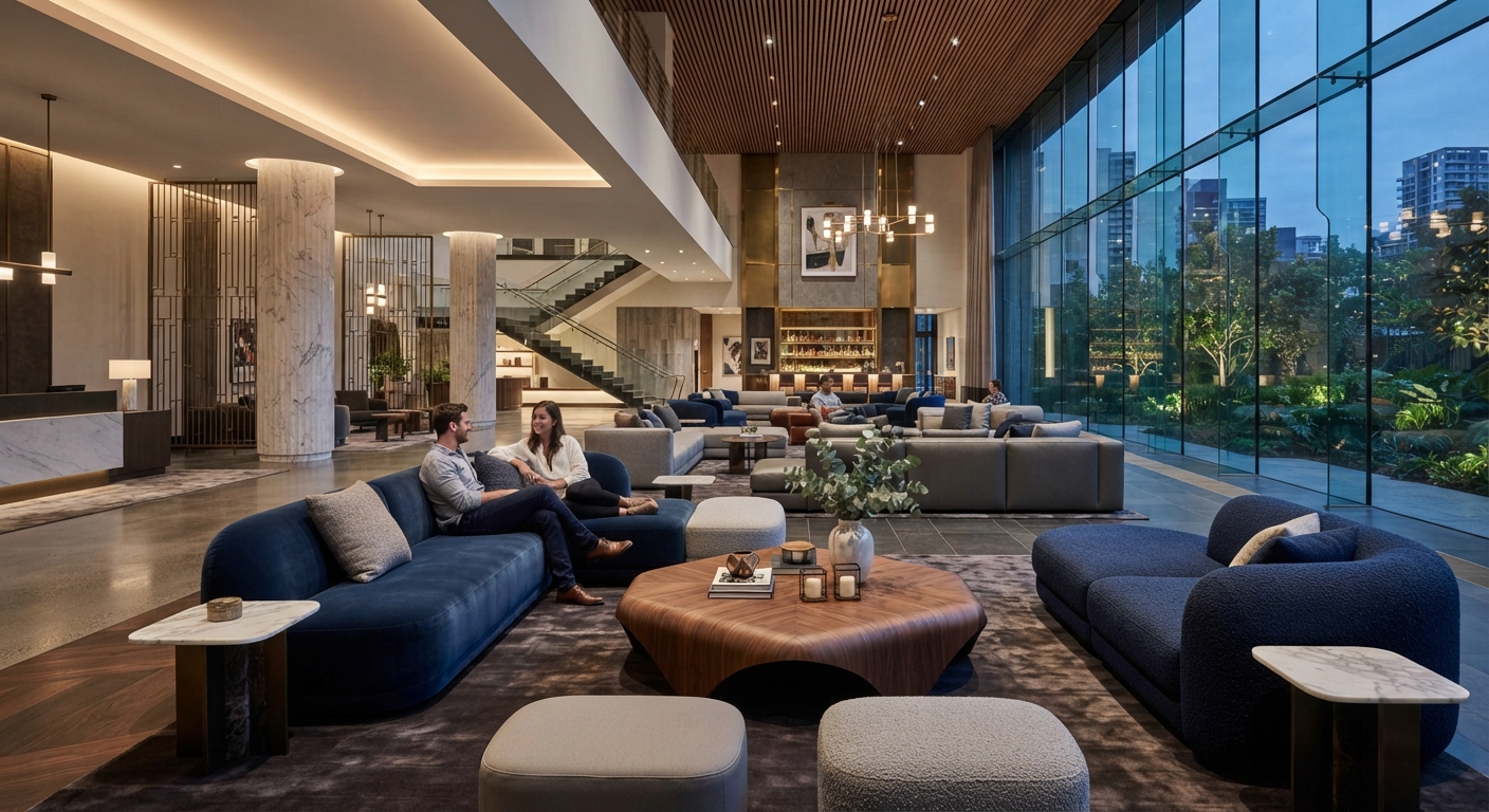 Curved Modular Sectional Sofa — shown in context