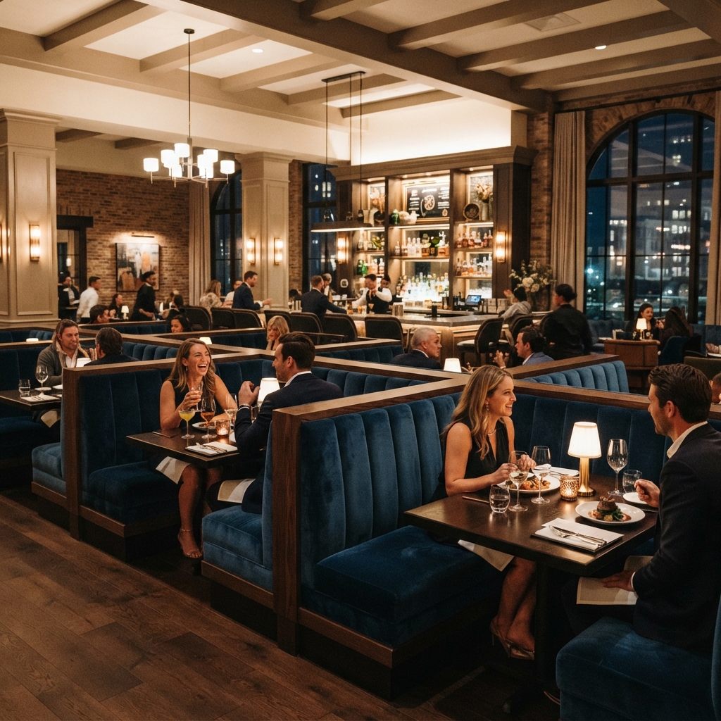 High-Back Restaurant Booth Seating — shown in context