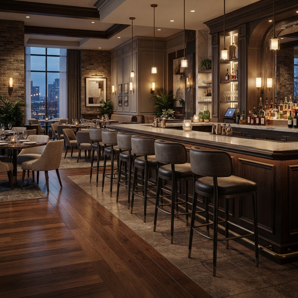 High-Back Swivel Barstools — Hymebel Hotel Furniture