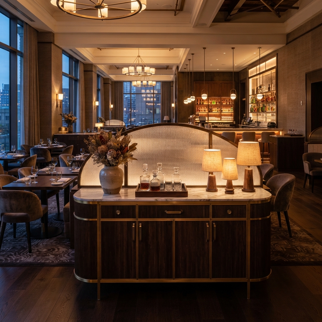 Hotel Buffet Sideboards & Display Tops — close-up detail