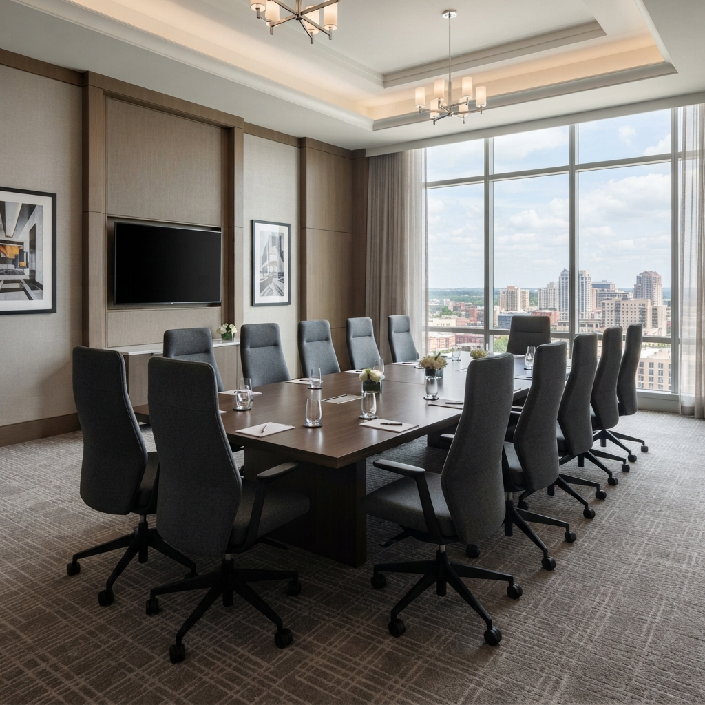 High-Back Swivel Conference Chairs — with dimensions