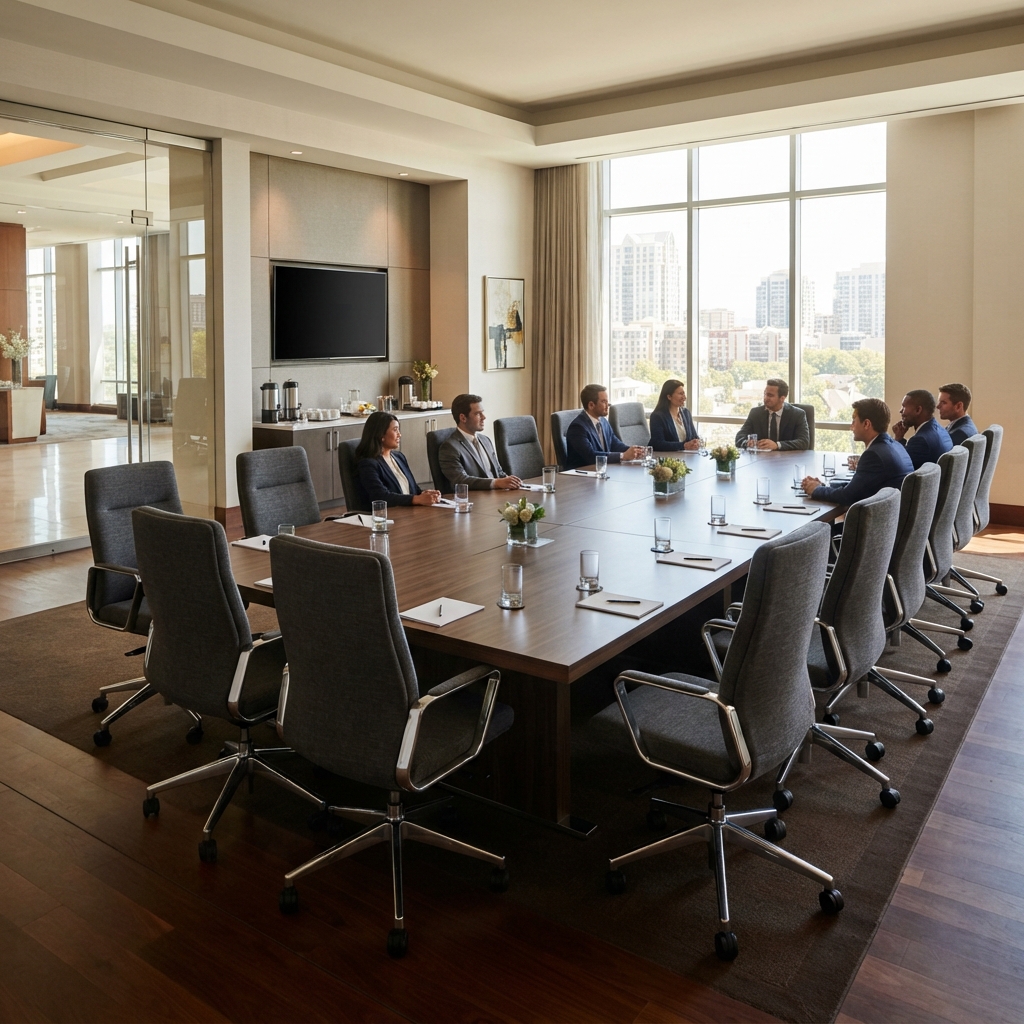 High-Back Swivel Conference Chairs — close-up detail