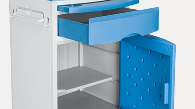 ABS Bedside Cabinet — with dimensions