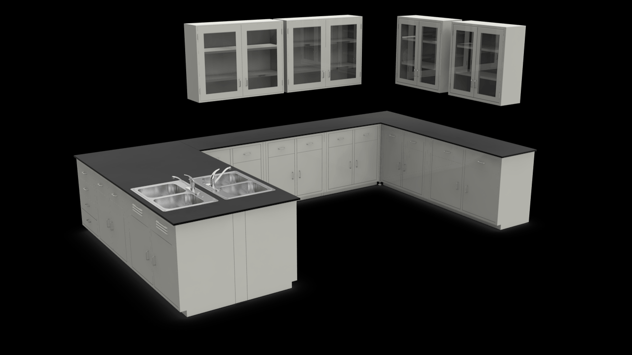Lab Bench with Sink & Drawers — shown in context