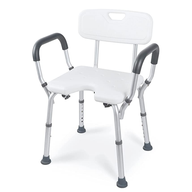Aluminum Shower Chair with Backrest — shown in context