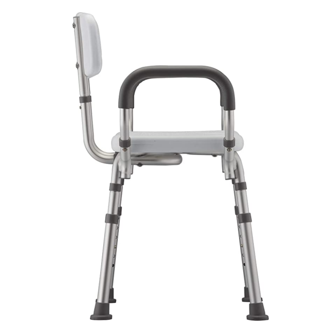 Aluminum Shower Chair with Backrest — close-up detail