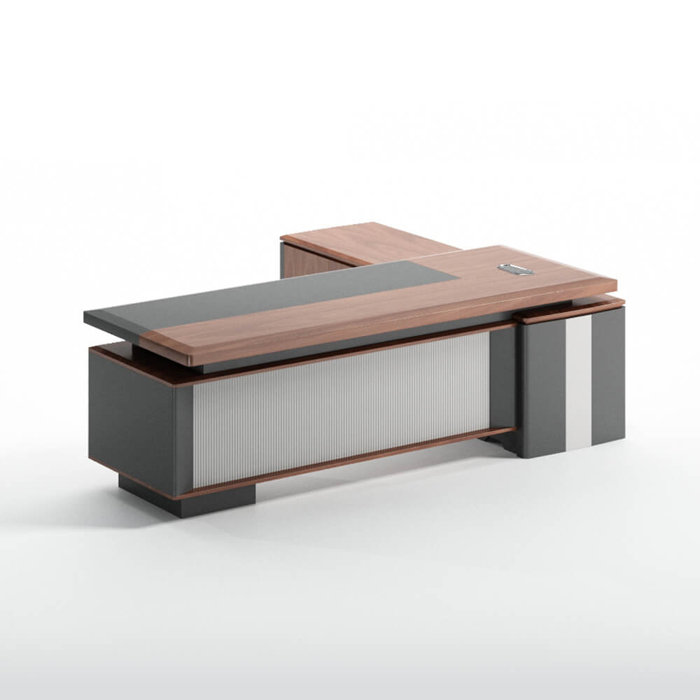 Wooden Executive Desk with Storage — shown in context