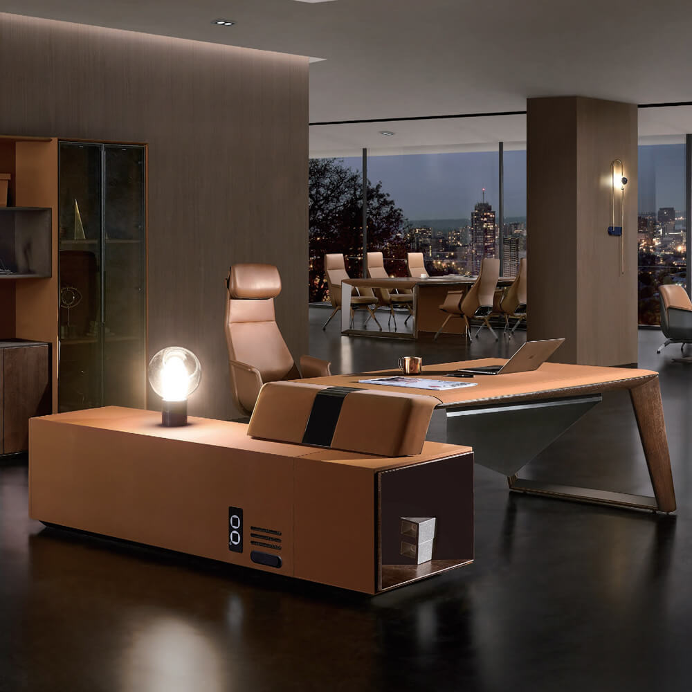Leather-Top Executive Desk — shown in context
