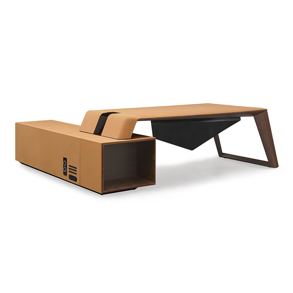 Leather-Top Executive Desk — Hymebel Office Furniture