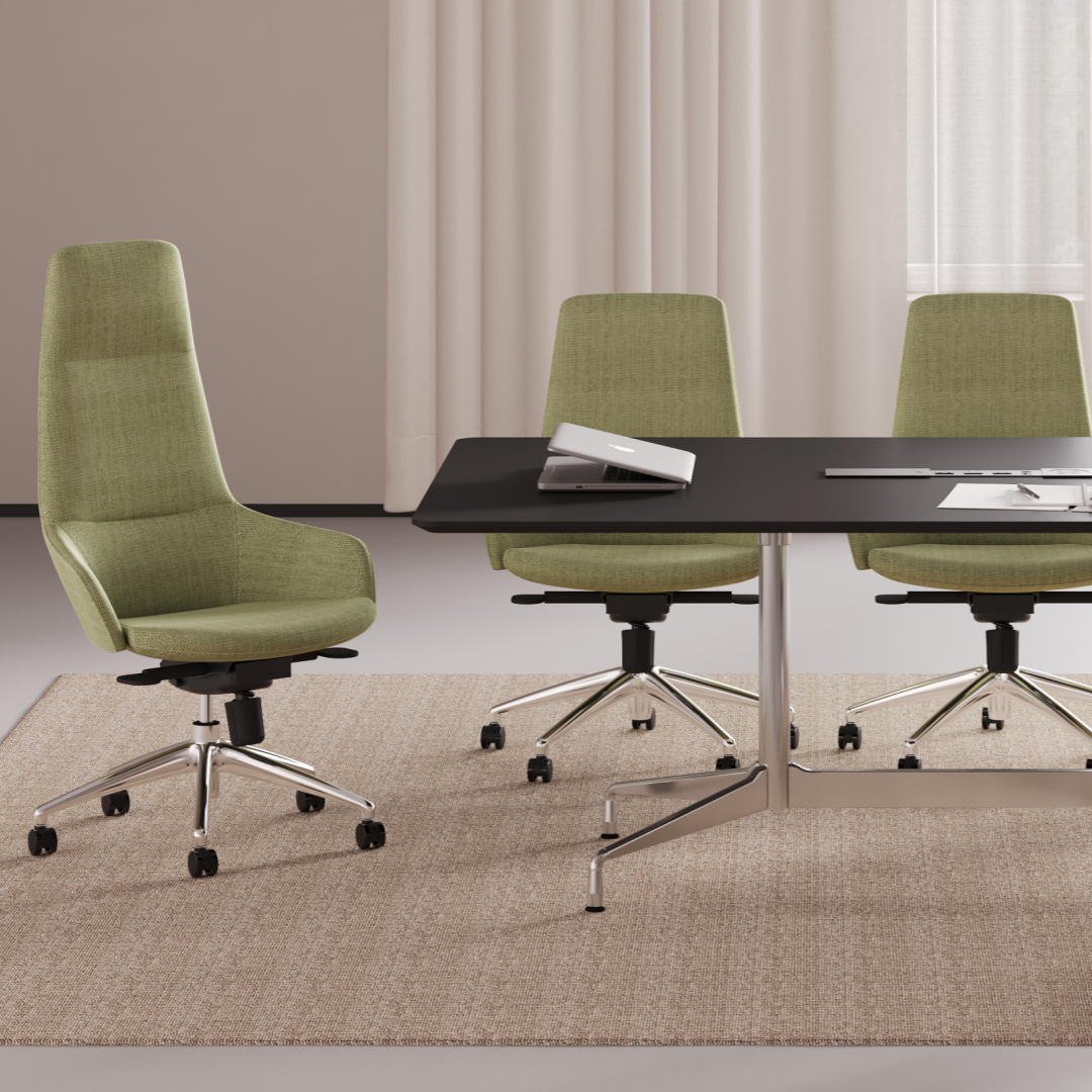 High-Back Conference Chair (Aluminum Base) — shown in context
