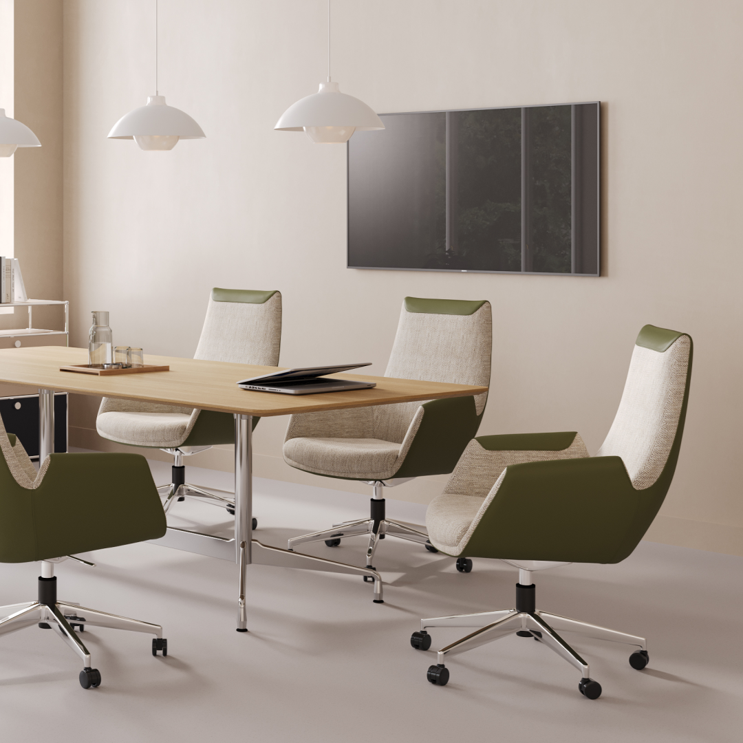 High-Back Conference Chair (Aluminum Base) — Hymebel Office Furniture